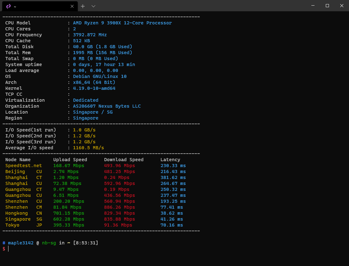 Nexut Bytes Benchmark